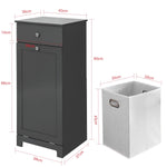 White Bathroom Laundry Cabinet With Basket