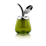 Alessifior Dolio Pourer For Olive Oil Bottle In 18 10 Stainless Steel Mirror Polished And Thermoplastic Resin With Taster In Glass Silver