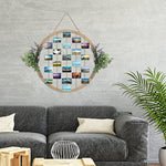 Large Round Wooden Eucalyptus And Lavender Hanging Picture Frames