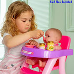 Baby Doll With Sturdy High Chair And Play Accessories Ages 2 Pink
