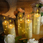 Flameless LED Candles with Timer 5 Pc Flickering Flameless for Thanksgiving Dinner