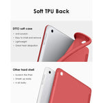 Ipad 10 2 Case 2020 Ipad 8Th Generation Case 2019 Ipad 7Th Generation Case Ultra Lightweight Slim Protective Soft Back Cover Smart Trifold Stand Auto Sleep Wake Red