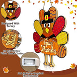 Thanksgiving Turkey Pumpkin Sign Wreath for Front Door