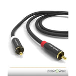 Fospower 25 Feet 2 Rca M M Stereo Audio Cable 24K Gold Plated Copper Core 2Rca Male To 2Rca Male Left Right Premium Sound Quality Plug