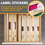 Bamboo Wrap Organizer with Cutter and Labels for Kitchen Storage Organization Holder for