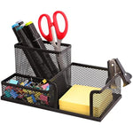 4 Pieces 3 Compartments Mesh Pen Holder Desk Organizers Caddy and Accessories for Desk