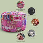 Ethnic Embroidered Pouf Cover