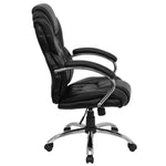 Flash Furniture High Back Transitional Style Black Leathersoft Executive Swivel Office Chair With Arms
