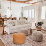 Unstuffed Faux Leather Pouf Cover