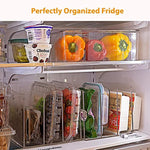 Fridge Acrylic Organizer with Vertical Dividers to Store Fruit Clamshells