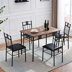 Dining Room Wooden Kitchen Table And Pu Cushion Chair Sets