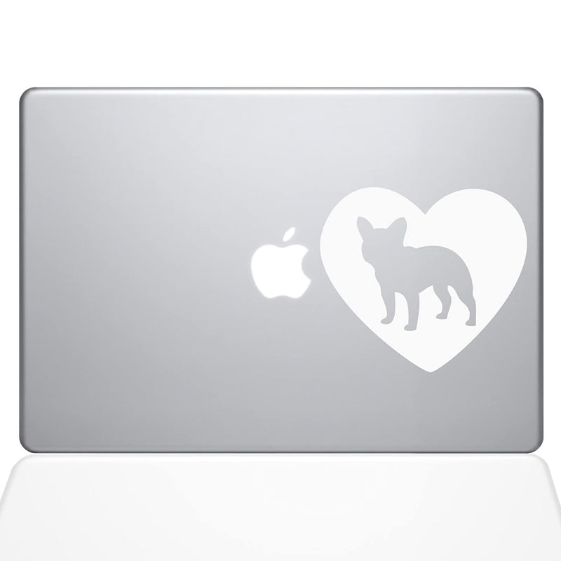 The Decal Guru Heart French Bulldog Macbook Decal Vinyl Sticker 13 Macbook Pro 2016 Newer White 1325 Mac 13X W