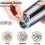 Battery Powered Gravity Electric Pepper Grinder With Led Light