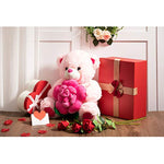 Plush Bear Holding Rose Soft Plush Toy Valentines Day