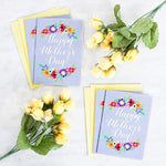 Floral Mothers Day Greeting Cards With Kraft Envelopes 4 Pack