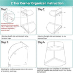Corner Storage Shelf Counter Standing Rack for Bathroom