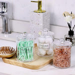 2 Pack Qtip Holder Dispenser for Cotton Ball, Cotton Swab, Cotton Round Pads, Floss - 10 oz
