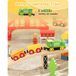 Wooden Train Set For Toddlers Kids