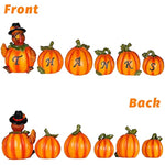 Set of 6 Tabletop Hand-Painted Resin Pumpkin Figurines Thanksgiving Decor for Living Room