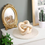 3 Link Wood Knot Decor Hand Carved Coffee Table Decor