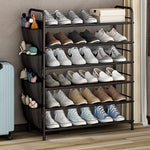 Metal Shoe Shelf Organizer With Side 8 Shoes Pockets