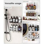 3 Pack Shower Organizer, No Drilling Stainless Steel Shower Shelf for Bathroom