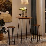 Round Bistro Sets With 2 Barstools