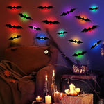DIY 3D Lighted Bats Stickers for Halloween Wall Decor