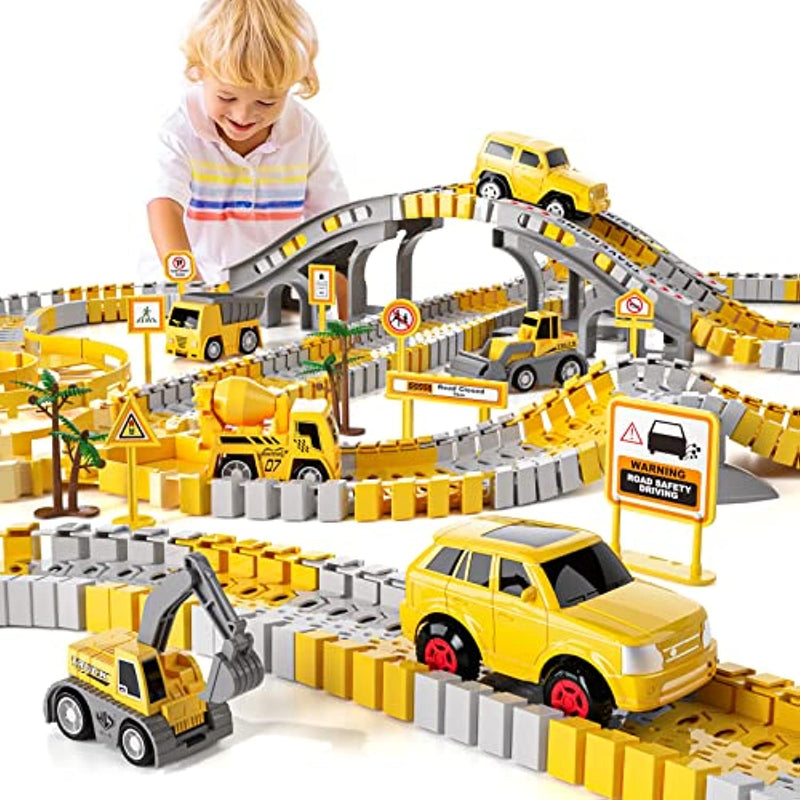 Construction Car And Flexible Track Playset