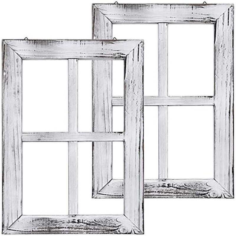 Wooden Rustic Mount White Window Frames Vintage Western Country Farmhouse Wall Art Decor