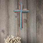 Accents Of Faith 14 3D Multicolor Wooden Wall Cross Red White Blue Kitchen