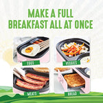 3 In 1 Breakfast Maker Station Healthy Ceramic Nonstick Dual Griddles For Eggs Meat And Pancakes