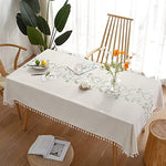 Table Cover Cotton Linen Fabric Small Rectangle Table Cloths For 4 To 6 Seats