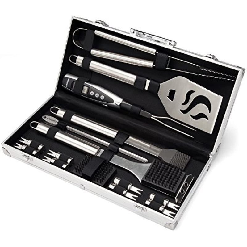 Bbq Tool Aluminum Carrying Case Deluxe Grill Set 20 Piece