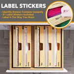 Bamboo Wrap Organizer with Cutter and Labels for Kitchen Storage Organization Holder for