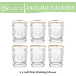 Water Glasses Drinking Cups Set Vintage Crystal Glassware Sets Of 6
