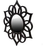 Wall Decor Black Round Ornate Accent Mirror