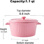Casserole Dish With Lid 1 1 Quart Ceramic Casserole Pan For Bakeware Oven