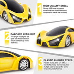 Yellow Electric Sport Hobby Toy Car With Led Headlight