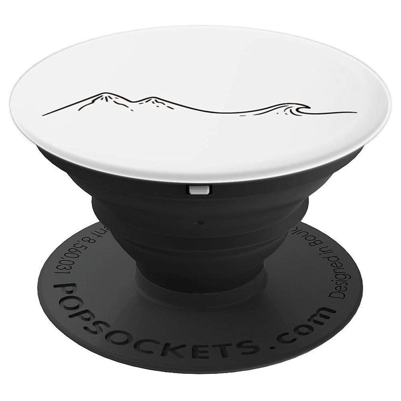 Mountain Wave Cool White Art Drawing Hiker Hiking Gift Grip And Stand For Phones And Tablets