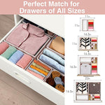 Foldable Closet Organizers and Storage Dresser Drawer Dividers for Clothes, Socks, Scarves & Ties