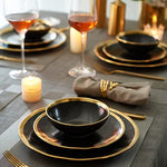 Golden Rim Dish Set For Home Decor Sets 12 Piece Service For 4