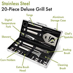 Bbq Tool Aluminum Carrying Case Deluxe Grill Set 20 Piece