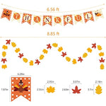 40PCS Pre-Assembled Thanksgiving Banner Hanging Swirls  Fall Leaves Garland and Honeycomb Pumpkins for Thanksgiving Decor