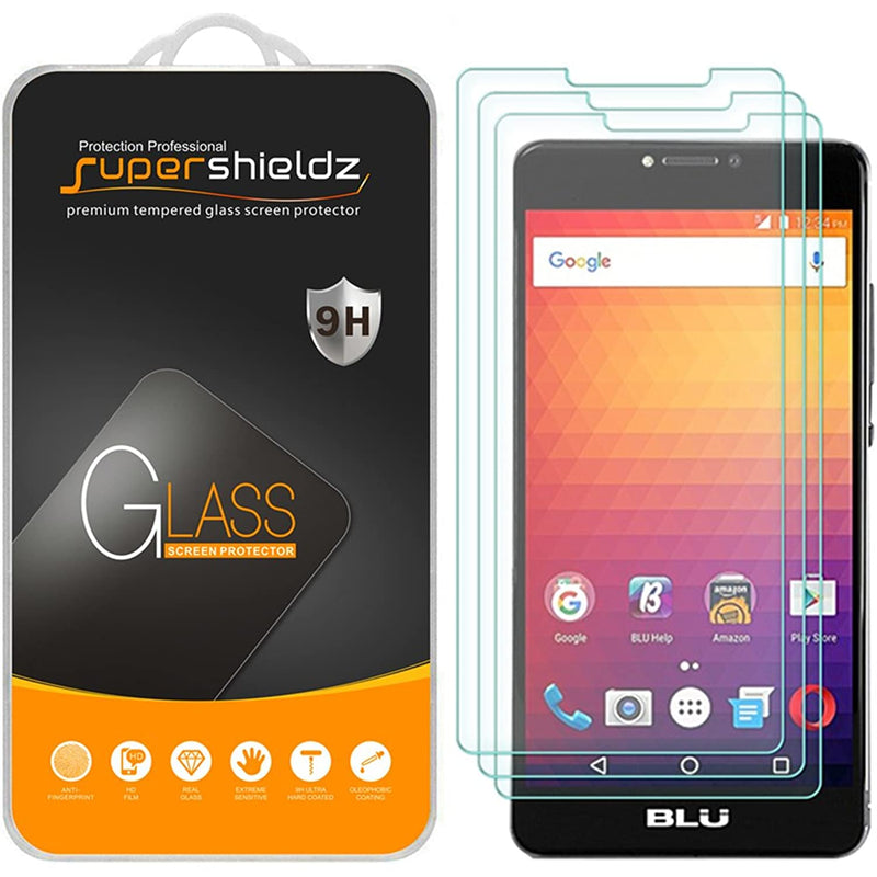 3 Pack Supershieldz Designed For Blu R1 Plus Tempered Glass Screen Protector Anti Scratch Bubble Free