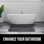 Gorilla Grip Premium Luxury Bath Rug 36X24 Absorbent Soft Thick Shag Bathroom Mat Rugs Machine Wash And Quick Dry Plush Carpet Mats For Bath Room Shower Bathtub And Spa Floors Gray