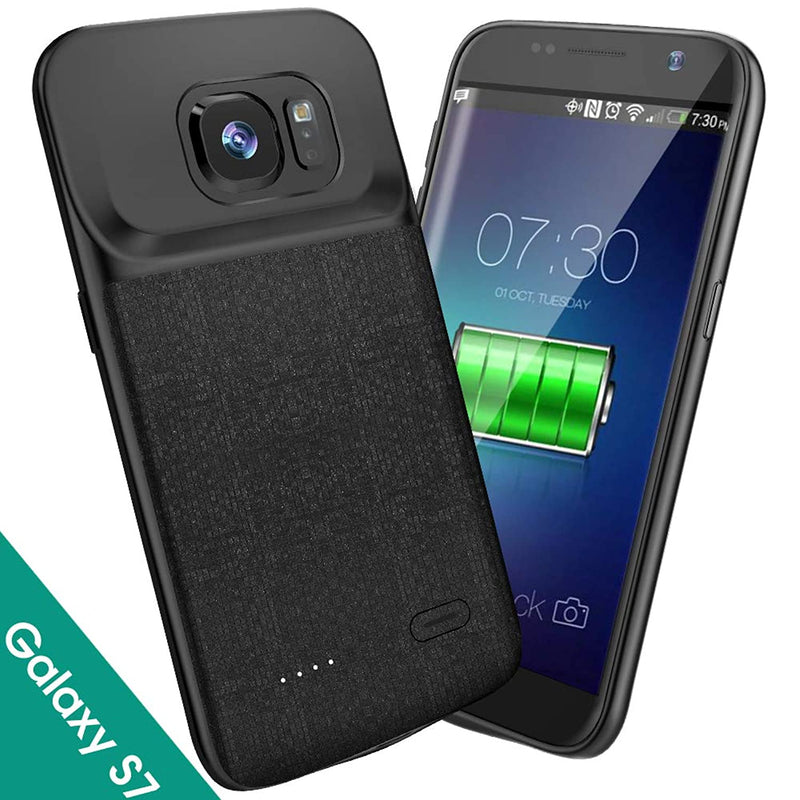 Samsung Galaxy S7 Battery Case 4700Mah Slim Rechargeable Extended Charging Case Battery Power Juice Charger Case With Micro Usb Port Compatible Galaxy S7 5 1 Inches Black