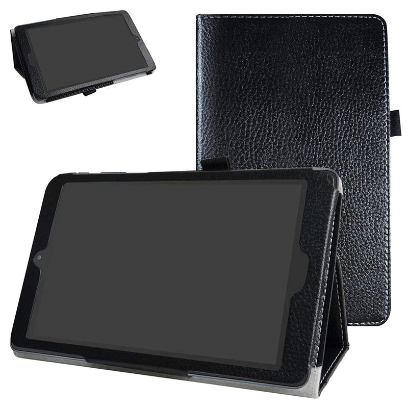 Alcatel A30 Tablet 8 Case Mama Mouth Pu Leather Folio 2 Folding Stand Cover For T Mobile Alcatel A30 8 Inch Tablet Model 9024W 2017 Released Black