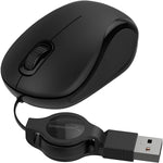 Sabrent Mini Travel Usb Optical Mouse With Retractable Cable For Computers And Laptops Mac Pc Compatible Ms Opmn