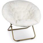 Cozy Faux Fur Saucer Chair For Bedroom
